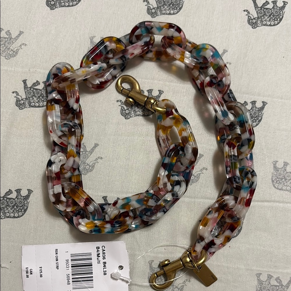 Multicolor Acrylic Chain Strap with Gold Clips